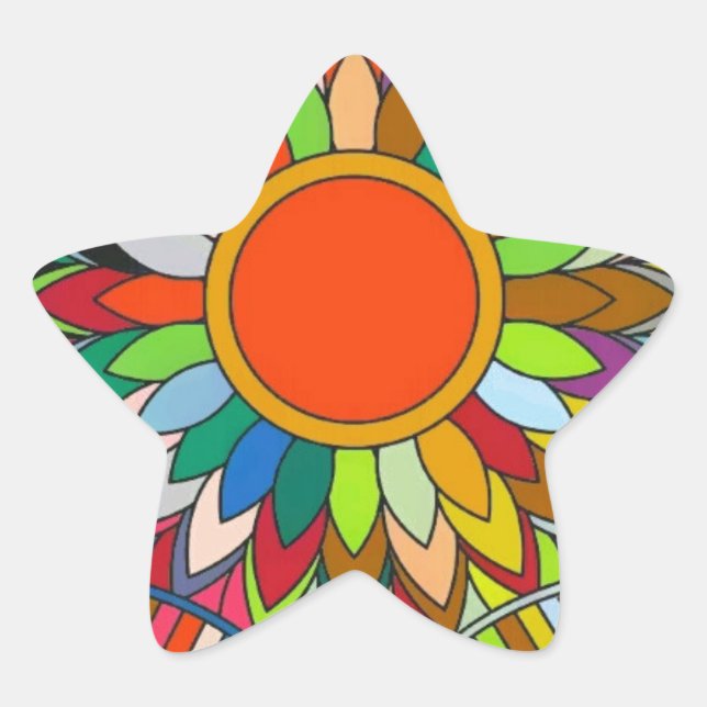 Adesito Estrela design de mandioca de flor colorida (Frente)