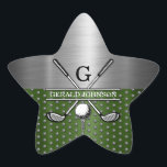 Adesito Estrela Design de Monograma de Golf Personalizado<br><div class="desc">Design de Monograma Elegante de Golf Personalizado Minimalista por Edward Eksi. Fácil modificação de INICIAIS e TEXTOS para suas necessidades.</div>