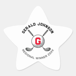 Adesito Estrela Design de Monograma de Golfe Elegante Personalizad
