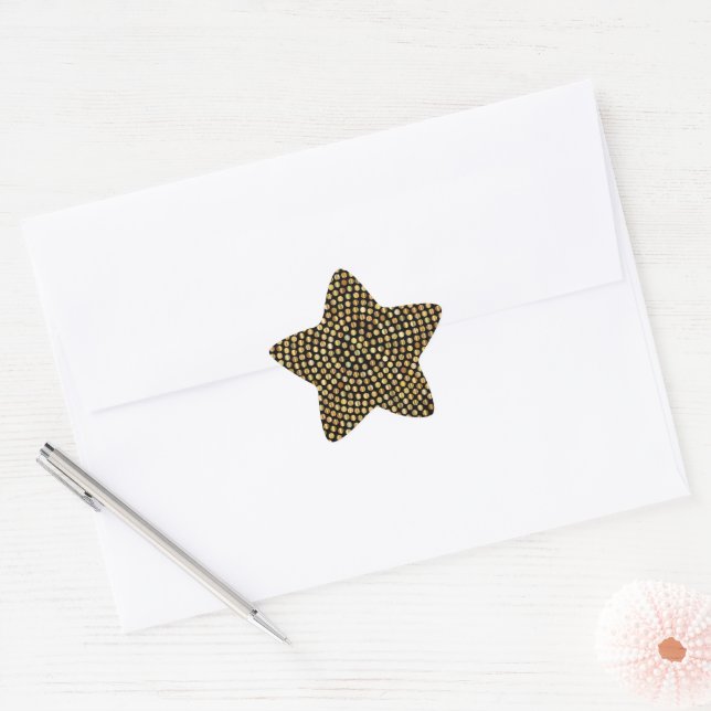 Adesito Estrela Design radial Dourado (Envelope)