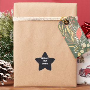 Adesito Estrela Design simples preto personalizado Adicionar foto