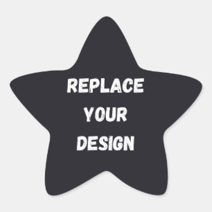 Adesito Estrela Design simples preto personalizado Adicionar foto 
