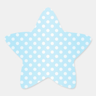 Adesito Estrela Doce Azul Teal Pálido e Pontos Brancos