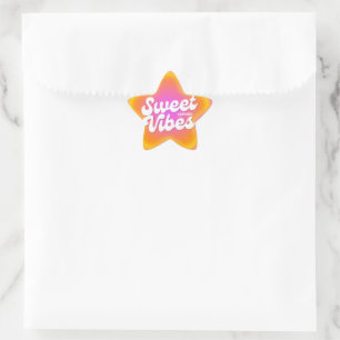 Adesito Estrela Doce Vibração de Aniversário Selos Retro Laranja