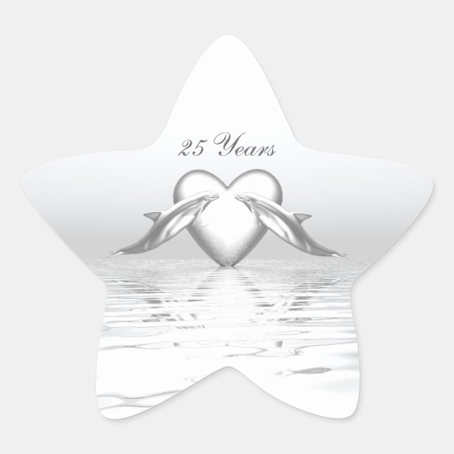 Adesito Estrela Dolfins e Coração do Aniversário de Bodas de Prata (Frente)