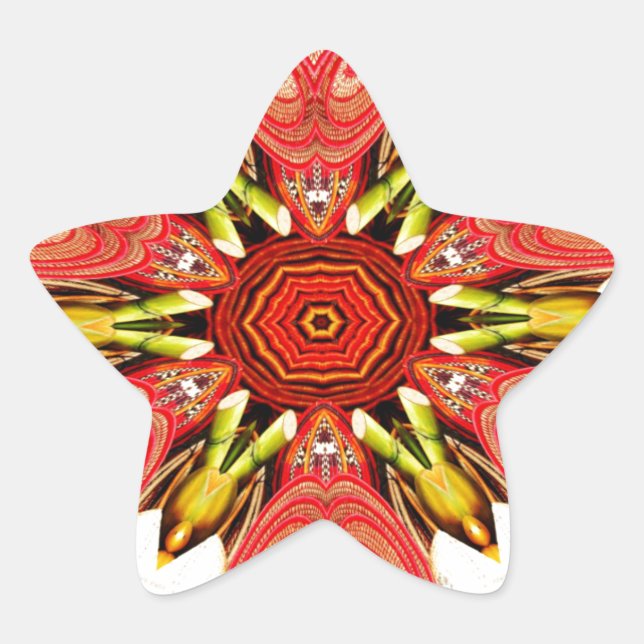 Adesito Estrela Doodle Floral Art Impressão (Frente)