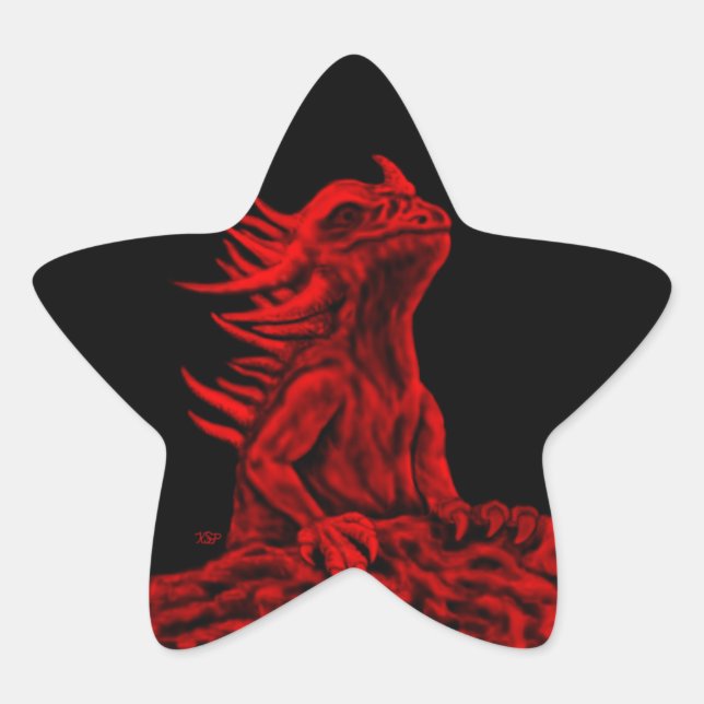 Adesito Estrela Dragão vermelho pequeno (Frente)