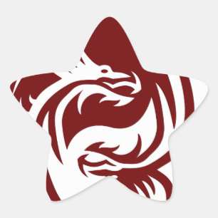 Adesito Estrela Dragões tribais Yin Yang (customizável)