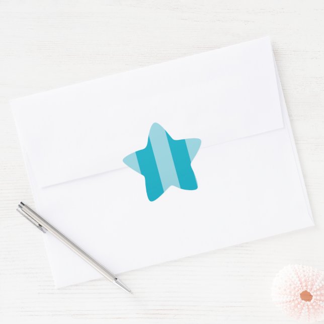Adesito Estrela Duas Listras de Tons Azuis  (Envelope)