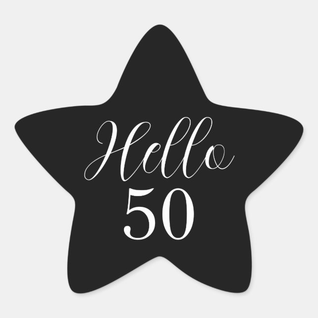Adesito Estrela Elegante 50º Aniversário Preto Branco (Frente)