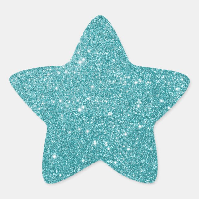 Adesito Estrela Elegante Aqua Glitter Star (Frente)