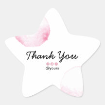 Elegante Aquarela Mínima Pastel Rosa Obrigado