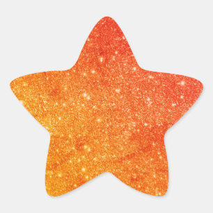 Adesito Estrela Elegante Laranja Glitter Star