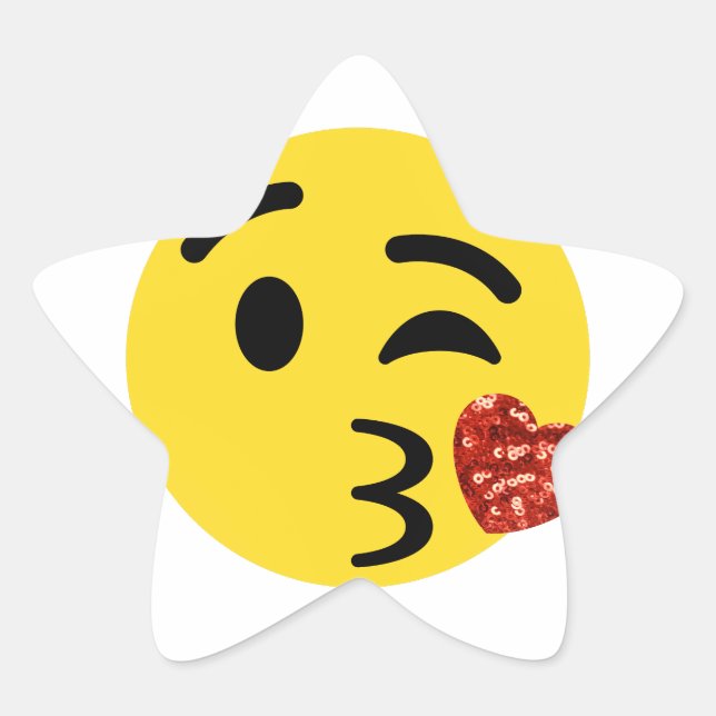 Adesito Estrela emoji de beijo brilhante (Frente)