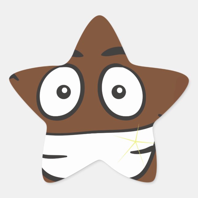 Adesito Estrela emoji de cocô engraçado (Frente)