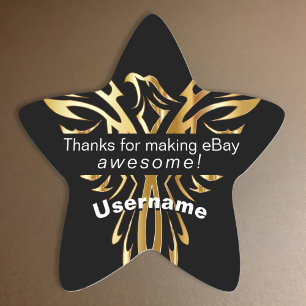 Adesito Estrela Encapsulamento eBay Obrigado Sticker Dourado Phoen