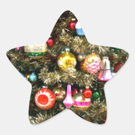 Adesito Estrela Enfeites de Natal Antigos em uma Árvore
