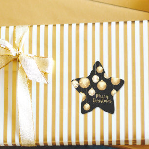 Adesito Estrela Enfeites de natal Dourados em preto