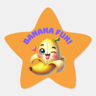 Adesito Estrela Engraçado Design de Winking Banana para diversão e