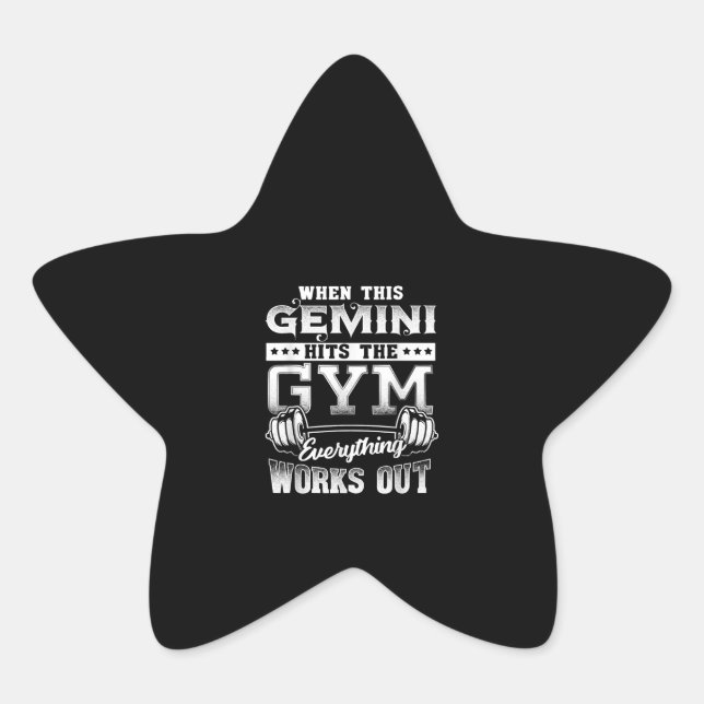Adesito Estrela Engraçado Gemini Gym Workout Design (Frente)