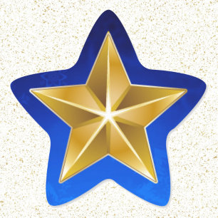Adesito Estrela Envelope Estrela Dourada na Placa Azul