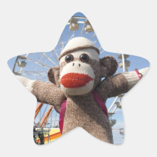 Adesito Estrela Ernie the Sock Monkey Star Sticker