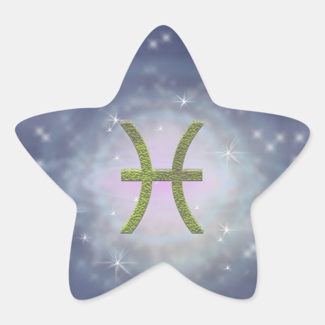Adesito Estrela Escolher Peixes de Cor Símbolo Astrológico Zodiac (Frente)
