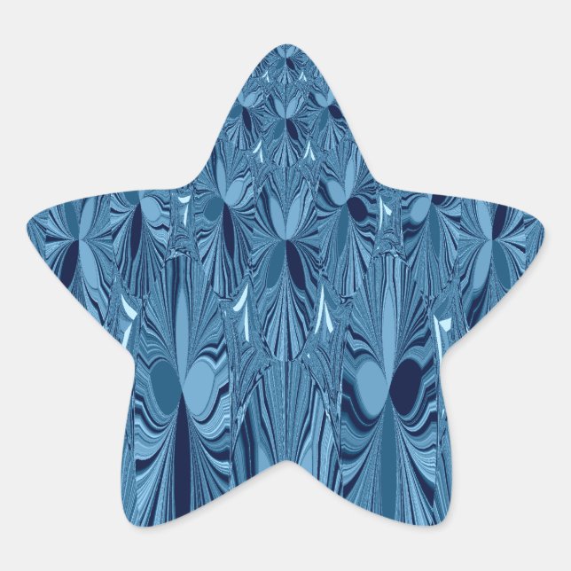 Adesito Estrela Esplendor Celestial: Design de Rosa Azul Iridescen (Frente)