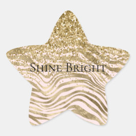 Adesito Estrela Espontilhamento Zebra bonito, Cor-de-rosa-claro e