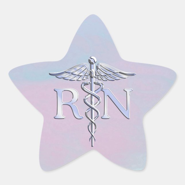 Adesito Estrela Estilo Chrome RN Caduceus Mãe Médica (Frente)