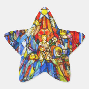 Adesito Estrela Estilo de Vidro Pintado por Natividade