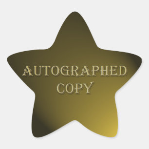 Adesito Estrela Estilo Dourado Autografado Copiar Autoadesivo