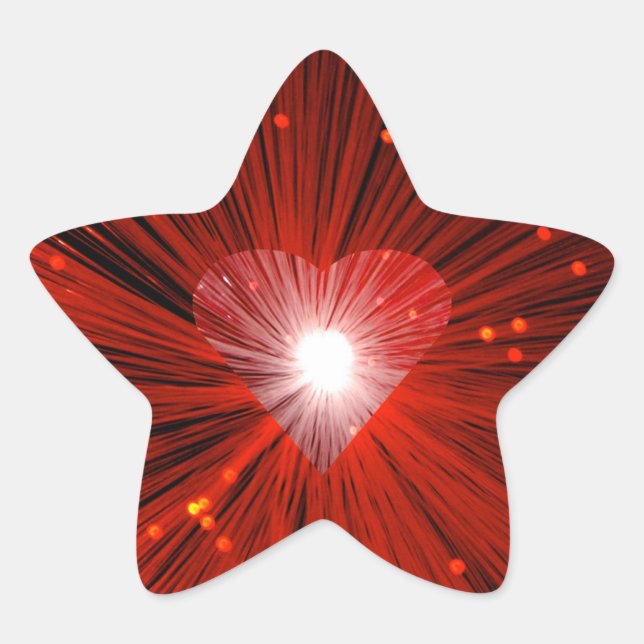 Adesito Estrela Estrela adesiva do Coração Vermelho (Frente)