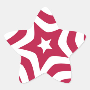 Adesito Estrela Estrela branca e vermelha escura em um padrão veto