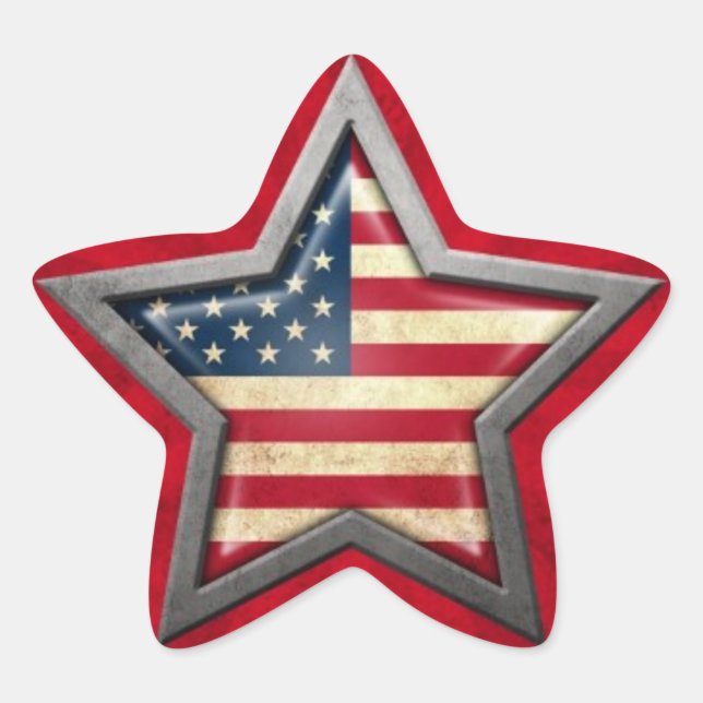 Adesito Estrela Estrela de Bandeira Americana com Raios de Luz (Frente)