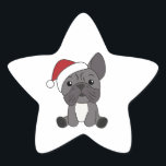 Adesito Estrela Estrela de Natal de Buldogue Francês de Neve e Inv<br><div class="desc">O buldogue francês para suavizar com luzes justas. Animais engraçados com presentes e neve até as férias. Também é engraçado para o Natal em julho. Os cães são animais doces e perfeitos para o Natal.</div>