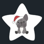 Adesito Estrela Estrela de Natal de Buldogue Francês de Neve e Inv<br><div class="desc">O buldogue francês para suavizar com luzes justas. Animais engraçados com presentes e neve até as férias. Também é engraçado para o Natal em julho. Os cães são animais doces e perfeitos para o Natal.</div>