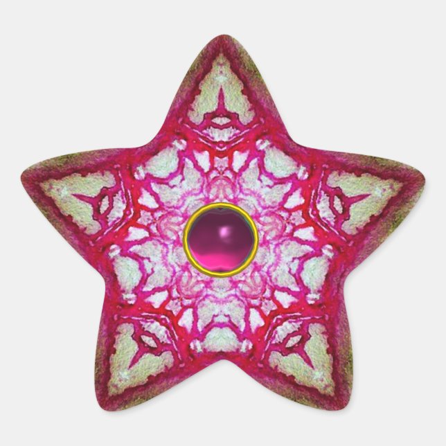 Adesito Estrela ESTRELA DE TINTA VERMELHA abstrato COM FUCHSIA AME (Frente)