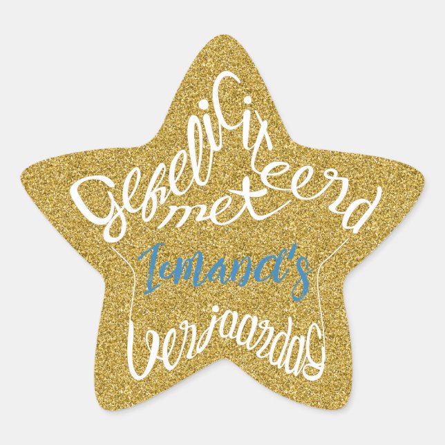 Adesito Estrela Estrela em forma de 'Feliz Aniversário' (Frente)