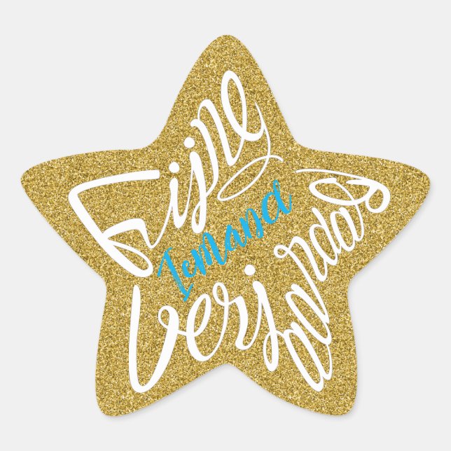 Adesito Estrela Estrela em forma de 'Feliz aniversário' (Frente)