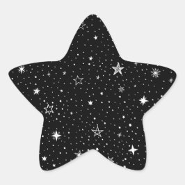 Adesito Estrela Estrelas Brancas Desenhadas À Mão Em Preto