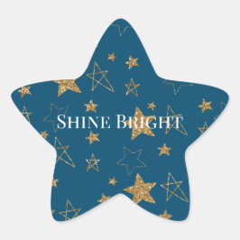 Adesito Estrela Estrelas Douradas de Brilho Azul