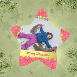 Adesito Estrela Estrelas Glitter Rosa Tendência Natal Feliz