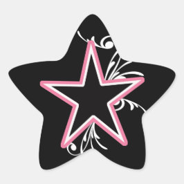 Adesito Estrela Estrelas KRW e espirais cor-de-rosa e pretos