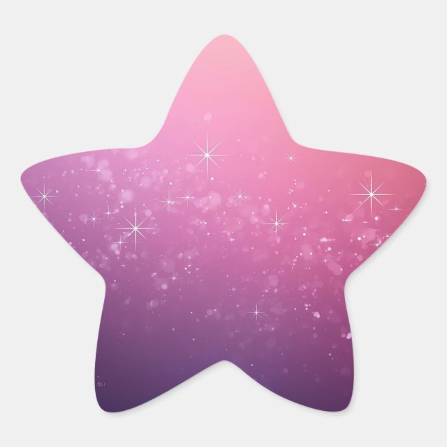 Adesito Estrela Estrelas No Espaço Rosa (Frente)