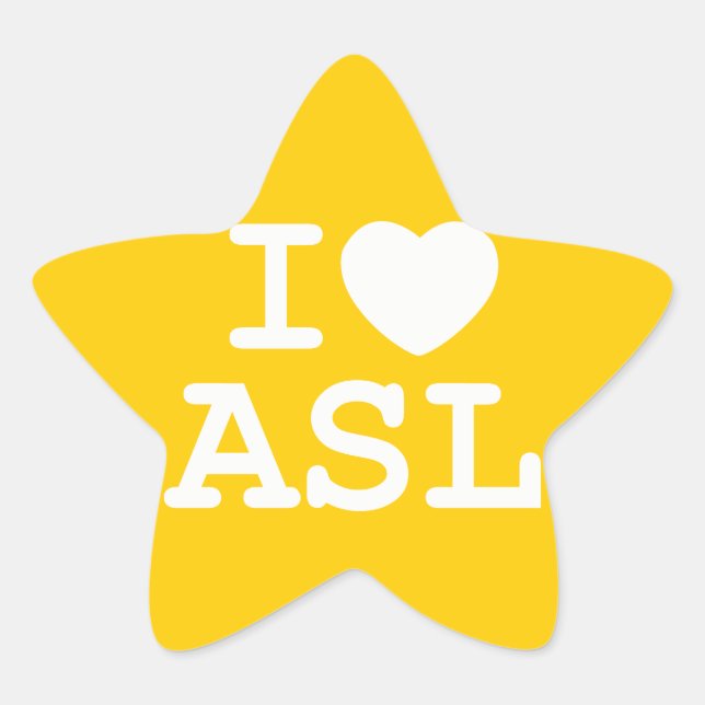 Adesito Estrela Eu amo ASL (a cor) (Frente)