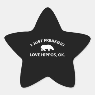 Adesito Estrela Eu Só Amo Preguiçoso Hippos Gift