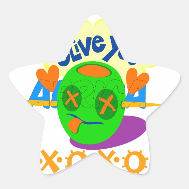 Adesito Estrela Eu te amo XOXO lindos textos gráficos (Frente)