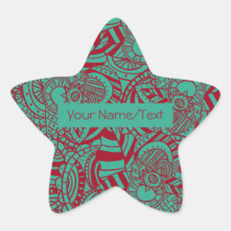 Adesito Estrela Ex libris Personalizado Abstrato Boho