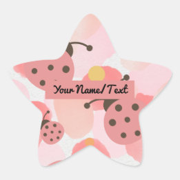 Adesito Estrela Ex-libris Personalizado Pastel Joaninhas